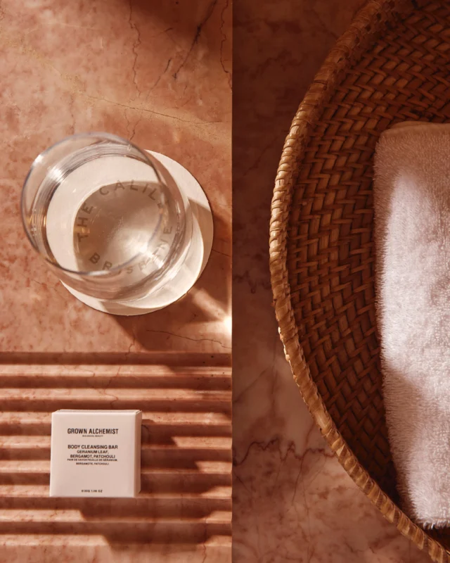 "In a world that rarely slows down, taking a moment to nourish your body can feel like a quiet act of self-respect.” In-room amenities, care of Grown Alchemist. #TheCalile #JamesSt #Brisbane