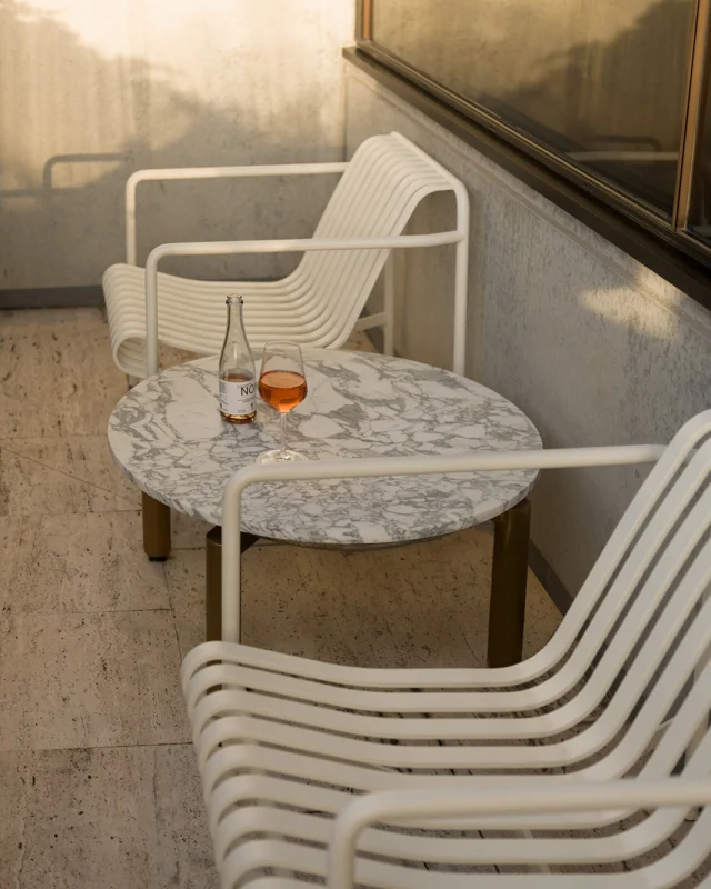 The terrace, from first coffee to last drinks.